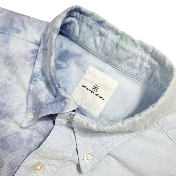 Uniform Experiment (3/M-L) L/S Star Sleeve Button Up Shirt - Blue Custom Japan - Picture 3 of 6